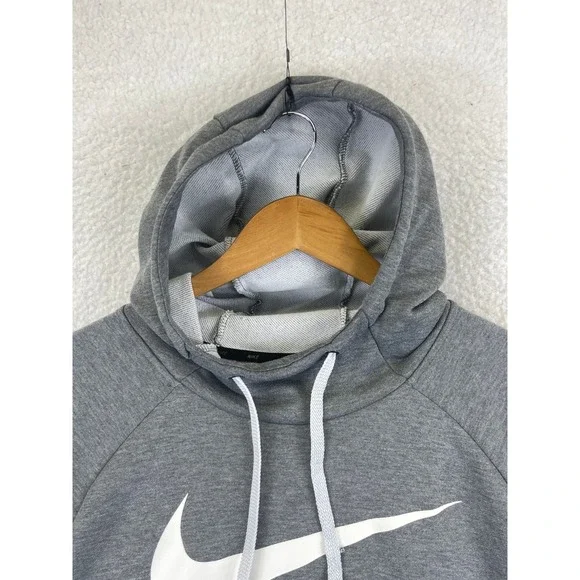 Nike Men's Size XL Gray Dri-FIT Pullover Hoodie Swoosh Activewear Sweatshirt - Picture 2 of 13